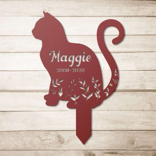 Personalized Memorial Cat Sign Yard Stakes Cat Loss Grave Marker Cemetery Decor Custom Metal Sign