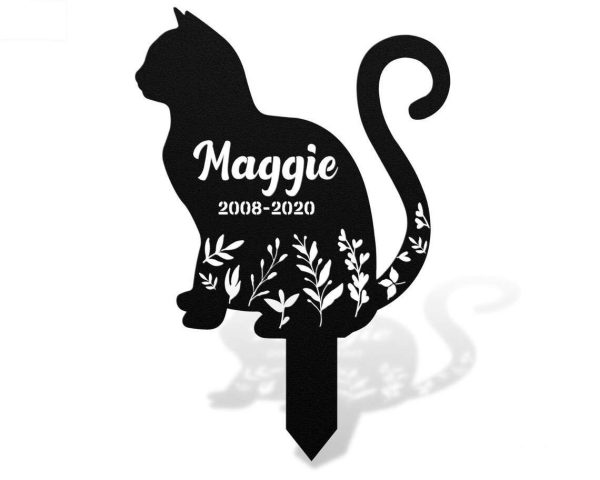 Personalized Memorial Cat Sign Yard Stakes Cat Loss Grave Marker Cemetery Decor Custom Metal Sign