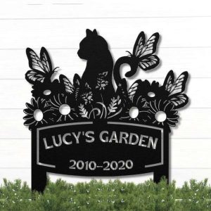 Personalized Memorial Cat V2 Garden with Stakes Remembrance Gift for Healing In loving Memory Sign for Cats