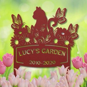 Personalized Memorial Cat V2 Garden with Stakes Remembrance Gift for Healing In loving Memory Sign for Cats 4