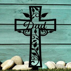 Personalized Memorial Cross Sign Yard Stakes In Loving Memory Sympathy Gift Grave Marker Cemetery Decor Custom Metal Sign 2