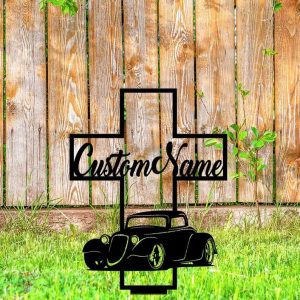 Personalized Memorial Sign Yard Stakes Grave Marker Cemetery Decor Custom Metal Sign 2