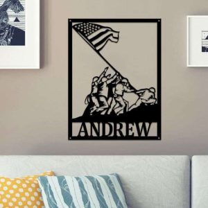 Personalized Military Sign Independence Day Veteran Day Patriotic Decor Custom Metal Sign 3