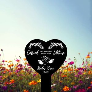 Personalized Miscarriage Pregnancy Infant Memorial Sign Yard Stakes Angel Baby Grave Marker Cemetery Decor Custom Metal Sign 1 1