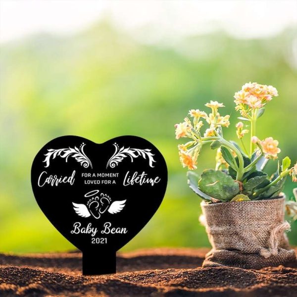 Personalized Miscarriage Pregnancy Infant Memorial Sign Yard Stakes Angel Baby Grave Marker Cemetery Decor Custom Metal Sign