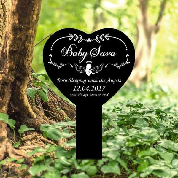 Personalized Miscarriage Pregnancy Infant Memorial Sign Yard Stakes Angel Baby Grave Marker Cemetery Decor Custom Metal Sign