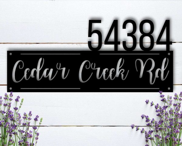 Personalized Modern Rustic Address Sign House Number Plaque Custom Metal Sign