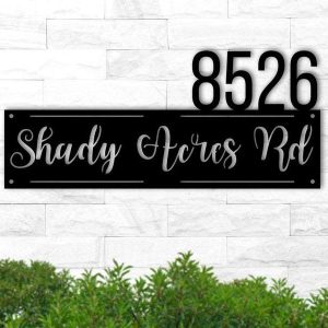 Personalized Modern Rustic Address Sign House Number Plaque Custom Metal Sign