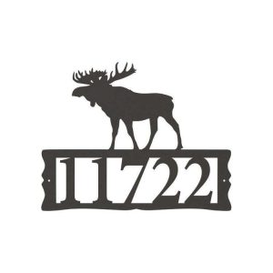 Personalized Moose Address Sign House Number Plaque Custom Metal Sign 2