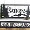 Personalized Mountain Cottage Address Sign Set of 2 Pieces House Number Plaque Custom Metal Sign 1 1