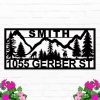 Personalized Mountain Peak Deer Scene Address Sign House Number Plaque Custom Metal Sign 1 1