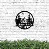 Personalized Mountain Pine Tree Address Sign Nature Scene House Number Plaque Custom Metal Sign 1