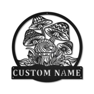 Personalized Mushrooms Garden Decorative Custom Metal Sign 1