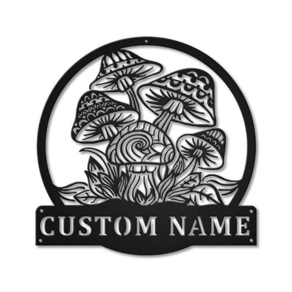 Personalized Mushrooms Garden Decorative Custom Metal Sign