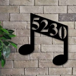 Personalized Music Note Address Sign House Number Plaque Custom Metal Sign
