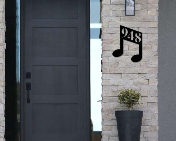 Personalized Music Note Address Sign House Number Plaque Custom Metal Sign