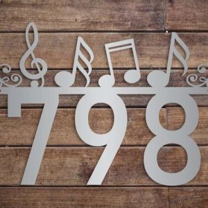 Personalized Musical Notes Address Sign House Number Plaque Custom Metal Sign 1