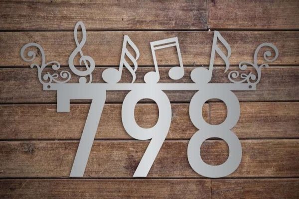 Personalized Musical Notes Address Sign House Number Plaque Custom Metal Sign