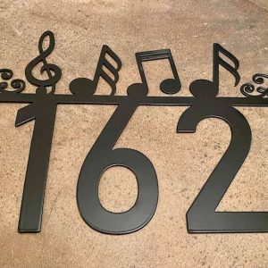 Personalized Musical Notes Address Sign House Number Plaque Custom Metal Sign 2