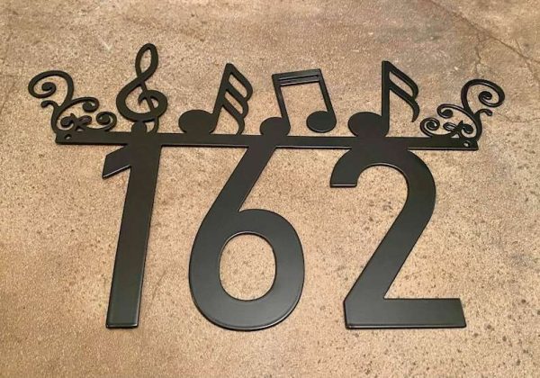 Personalized Musical Notes Address Sign House Number Plaque Custom Metal Sign