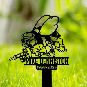 Personalized Navy Seabees Memorial Sign Yard Stakes Patriotic Grave Marker Cemetery Decor Custom Metal Sign 3