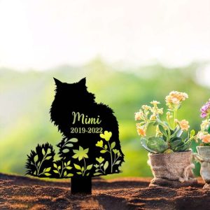 Personalized Norwegian Forest Cat Memorial Sign Yard Stakes Norwegian Forest Grave Marker Cemetery Decor Custom Metal Sign 3