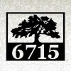 Personalized Oak Tree V2 Address Sign House Number Plaque Custom Metal Sign 1 1
