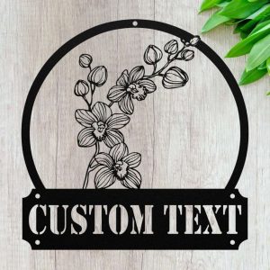 Personalized Orchid Welcome Sign Garden Decorative Custom Metal Sign 1