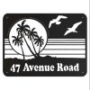 Personalized Palm Tree Seagull Sunset Address Sign House Number Plaque Custom Metal Sign 1 1