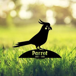 Personalized Parrot Memorial Sign Yard Stakes Pet Grave Marker Cemetery Decor Custom Metal Sign 3