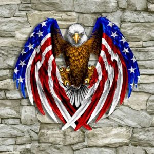 Personalized Patriot Eagle American Flag Sign Independence Day Veteran Day Patriotic Decor Custom Metal Sign 2