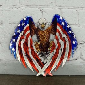 Personalized Patriot Eagle American Flag Sign Independence Day Veteran Day Patriotic Decor Custom Metal Sign 4