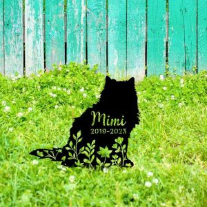 Personalized Persian Cat Memorial Sign Yard Stakes Floral Persian Cat Grave Marker Cemetery Decor Custom Metal Sign 1