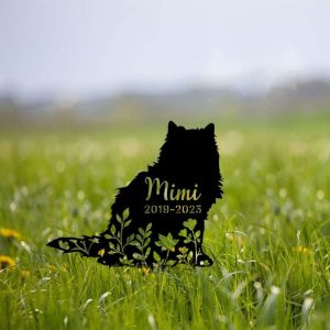 Personalized Persian Cat Memorial Sign Yard Stakes Floral Persian Cat Grave Marker Cemetery Decor Custom Metal Sign 2