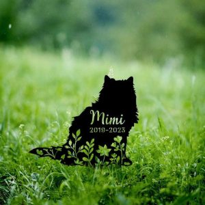 Personalized Persian Cat Memorial Sign Yard Stakes Floral Persian Cat Grave Marker Cemetery Decor Custom Metal Sign