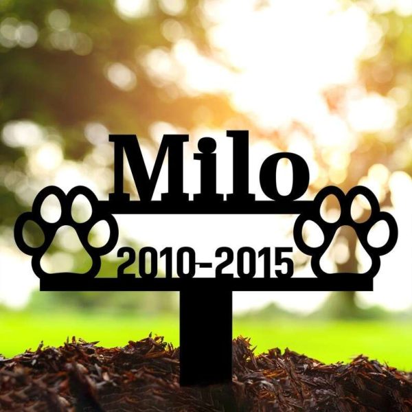 Personalized Pet Cat Dog Memorial Sign Yard Stakes Pet Grave Marker Cemetery Decor Custom Metal Sign