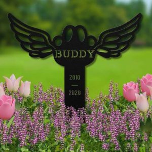 Personalized Pet Cat Dog Memorial Sign Yard Stakes Pet Grave Marker Cemetery Decor Custom Metal Sign 3 1