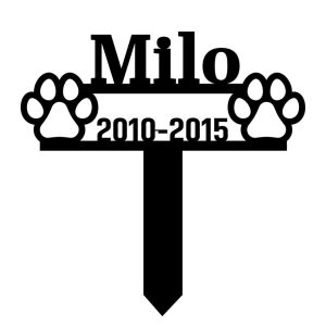 Personalized Pet Cat Dog Memorial Sign Yard Stakes Pet Grave Marker Cemetery Decor Custom Metal Sign 4