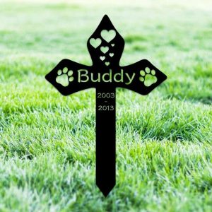 Personalized Pet Memorial Sign Yard Stakes Grave Marker Cemetery Decor Custom Metal Sign 1