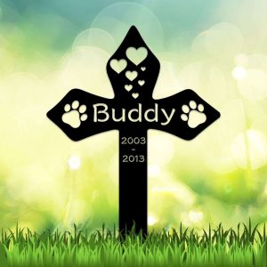 Personalized Pet Memorial Sign Yard Stakes Grave Marker Cemetery Decor Custom Metal Sign