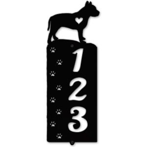 Personalized Pitbull Paw Prints Address Sign House Number Plaque Custom Metal Sign