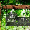 Personalized Portuguese Water Dog Cute Puppy Address Sign House Number Plaque Custom Metal Sign 2