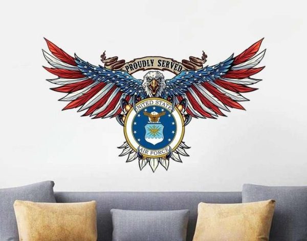 Personalized Proudly Served Army Sign USA Bald Eagle Independence Day Veteran Day Home Decor Gift for Patriot Custom Metal Sign