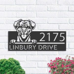 Personalized Puggle Dog Cute Puppy Address Sign House Number Plaque Custom Metal Sign 1