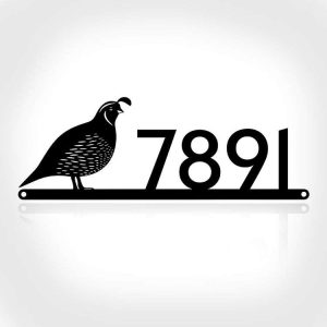 Personalized Quail Bird Address Sign House Number Plaque Custom Metal Sign 2