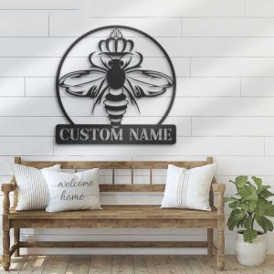 Personalized Queen Bee Farm Beekeeper Decorative Garden Custom Metal Sign 1