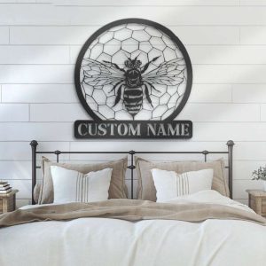 Personalized Queen Bee Farm Beekeeper V2 Decorative Garden Custom Metal Sign 2