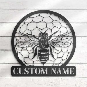 Personalized Queen Bee Farm Beekeeper V2 Decorative Garden Custom Metal Sign 3