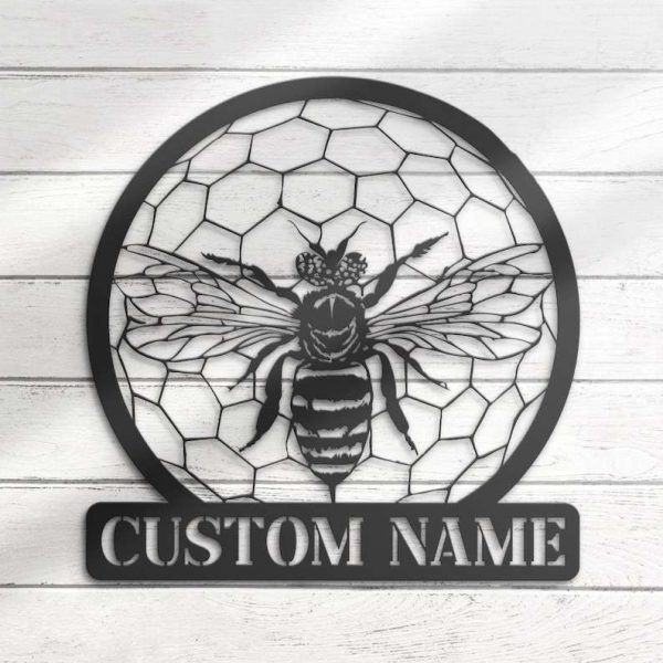 Personalized Queen Bee Farm Beekeeper V2 Decorative Garden Custom Metal Sign