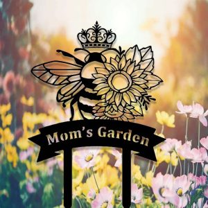 Personalized Queen Bee with Sunflowers Garden Yard Stakes Decorative Custom Metal Sign 3